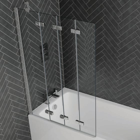 Image of Aquadart Venturi 6 Frameless 4 Fold Bath Screen