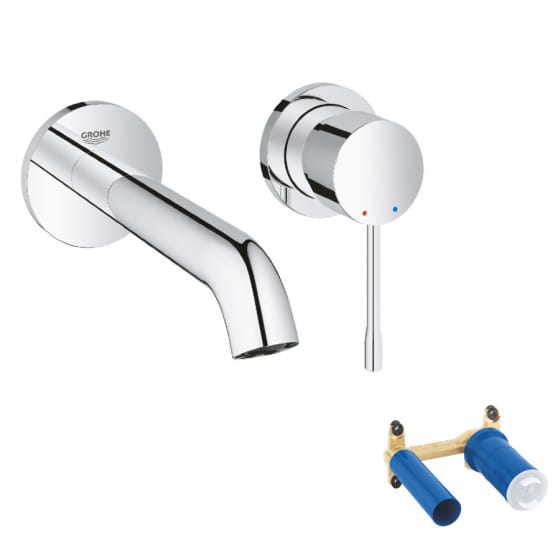 Image of Grohe Essence Wall Mounted 2-Hole Basin Mixer Tap