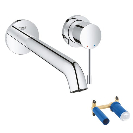 Image of Grohe Essence Wall Mounted 2-Hole Basin Mixer Tap