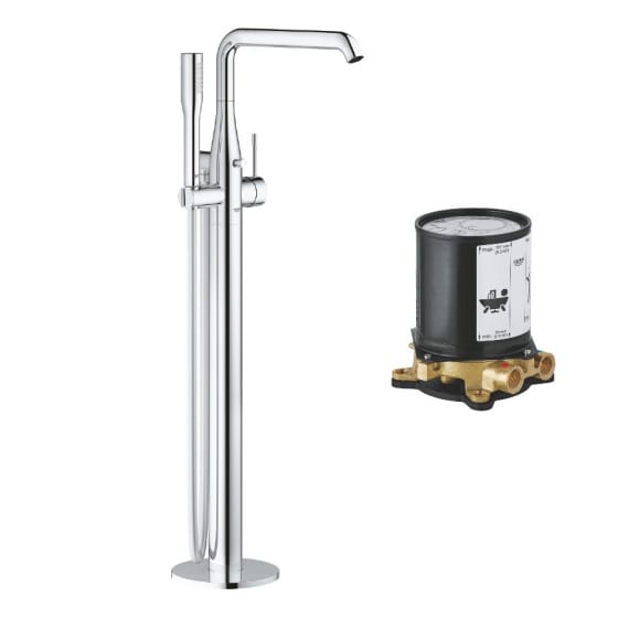 Image of Grohe Essence Freestanding Bath Mixer Tap With Shower Kit