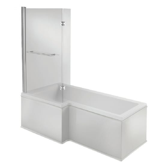 Image of BTL Solarna L Shape Acrylic Shower Bath and Bath Screen