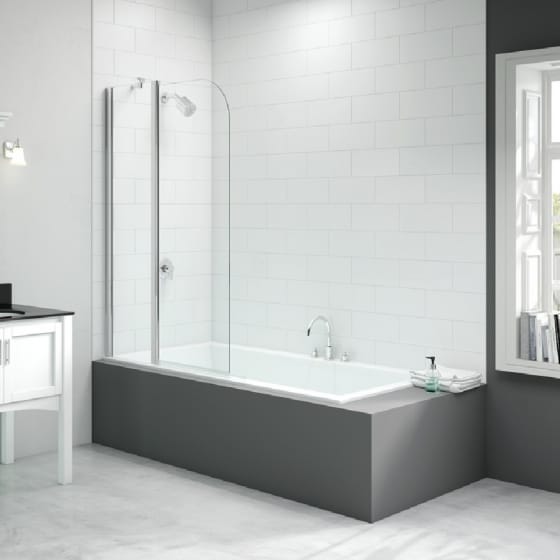 Image of Merlyn Vivid 6mm Two Panel Curved Folding Bath Screen
