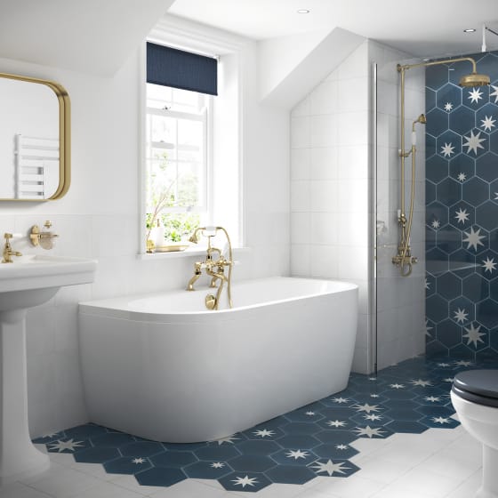Image of BC Designs Monreale Solidblue Double Ended Bath