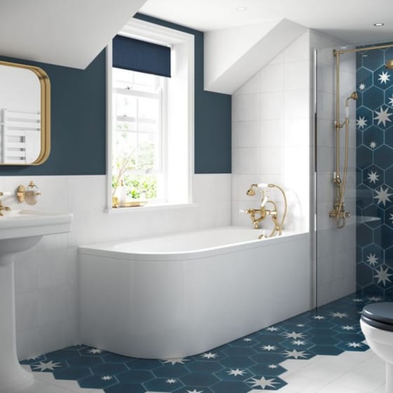 Image of BC Designs Amerina Solidblue Corner Bath