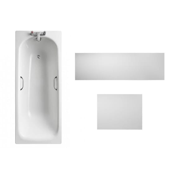 Image of Armitage Shanks Sandringham Steel Bath with Grips & Antislip 130L