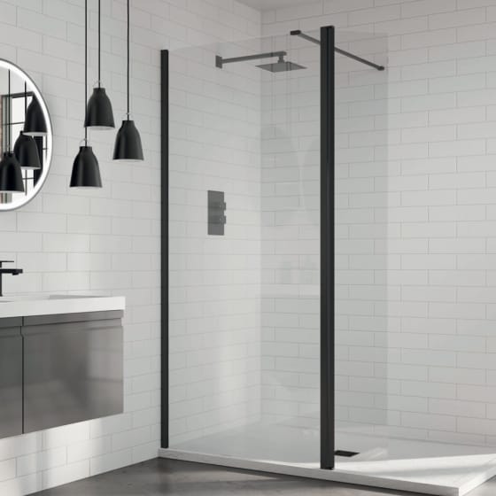 Image of Aquadart Wetroom 8 Matt Black Shower Profile Pack