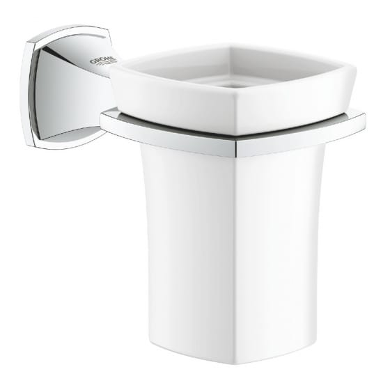 Image of Grohe Grandera Holder with Ceramic Tumbler