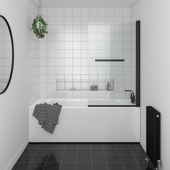 Image of Essential Black 5mm Bath Screen with Handle