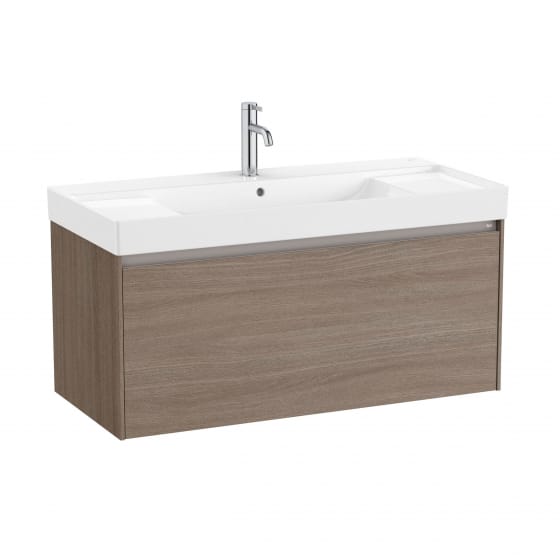 Image of Roca Ona: Unik Wall Hung Vanity Unit with 1 Drawer & Basin (1000mm)