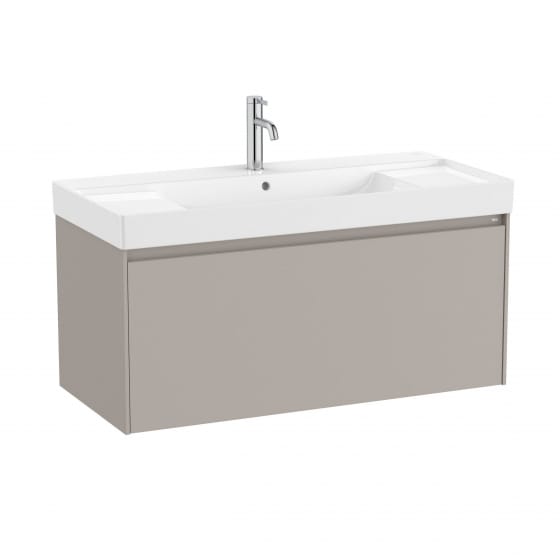 Image of Roca Ona: Unik Wall Hung Vanity Unit with 1 Drawer & Basin (1000mm)