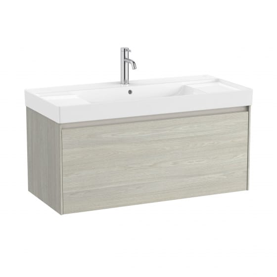 Image of Roca Ona: Unik Wall Hung Vanity Unit with 1 Drawer & Basin (1000mm)