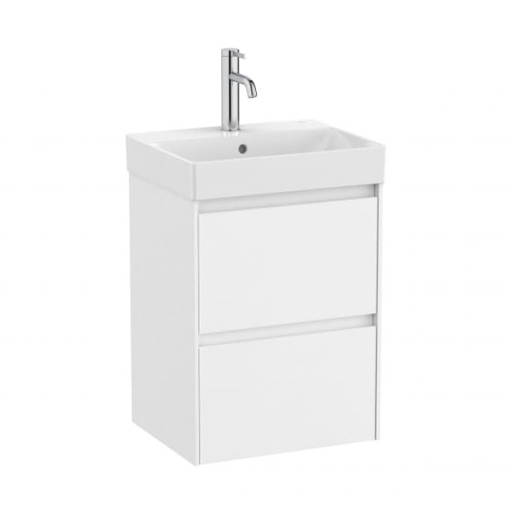 Image of Roca Ona: Unik Compact Bathroom Vanity Unit with 2 Drawers And Basin (450mm)