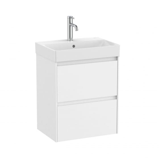 Image of Roca Ona: Unik Compact Bathroom Vanity Unit with 2 Drawers And Basin (500mm)