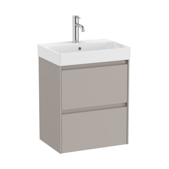 Image of Roca Ona: Unik Compact Bathroom Vanity Unit with 2 Drawers And Basin (500mm)