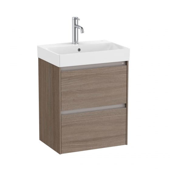 Image of Roca Ona: Unik Compact Bathroom Vanity Unit with 2 Drawers And Basin (500mm)