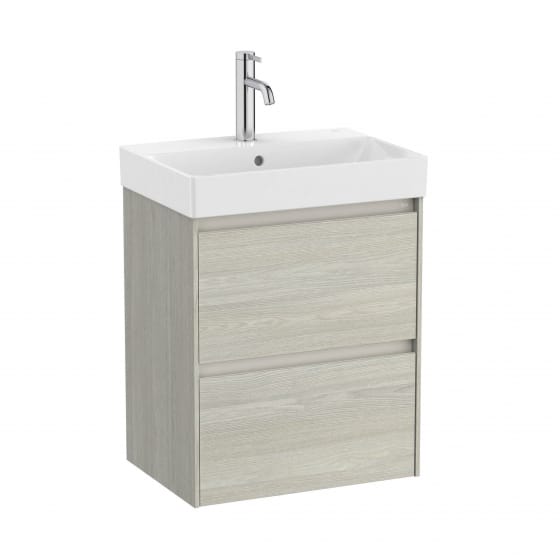 Image of Roca Ona: Unik Compact Bathroom Vanity Unit with 2 Drawers And Basin (500mm)