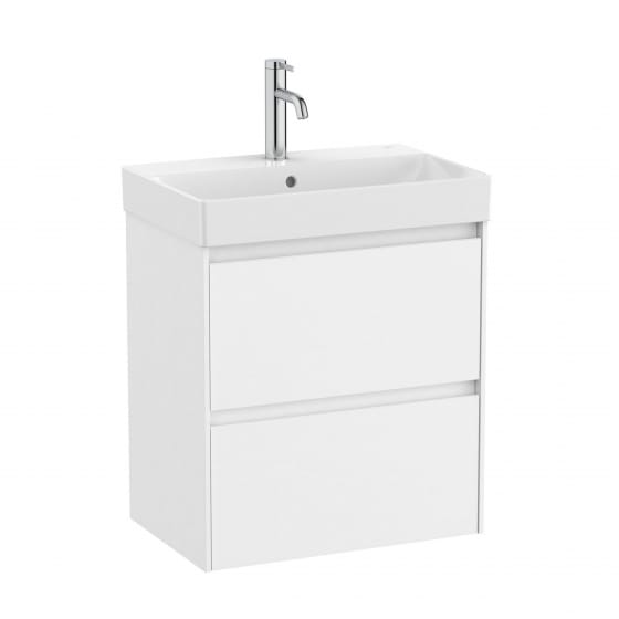 Image of Roca Ona: Unik Compact Bathroom Vanity Unit with 2 Drawers & Basin (550mm)