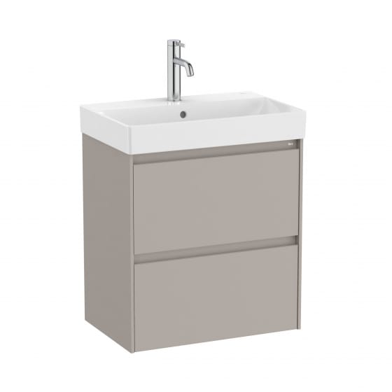 Image of Roca Ona: Unik Compact Bathroom Vanity Unit with 2 Drawers & Basin (550mm)
