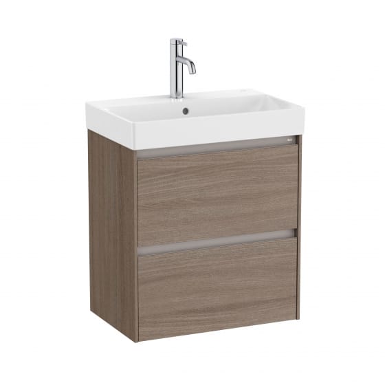 Image of Roca Ona: Unik Compact Bathroom Vanity Unit with 2 Drawers & Basin (550mm)