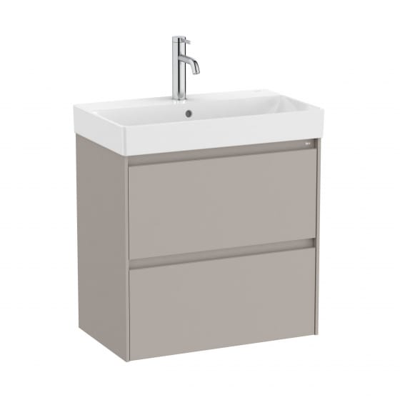 Image of Roca Ona: Unik Wall Mounted Vanity Unit with 2 Drawers & Basin (600mm)