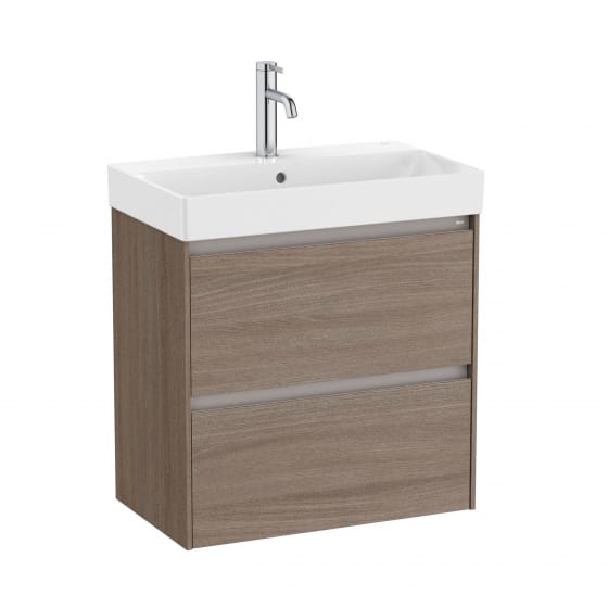 Image of Roca Ona: Unik Wall Mounted Vanity Unit with 2 Drawers & Basin (600mm)