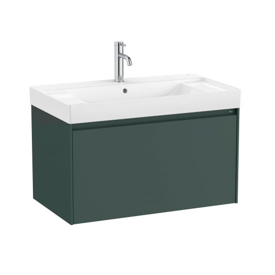 Image of Roca Ona: Unik Wall Hung Vanity Unit with 1 Drawer & Basin (800mm)