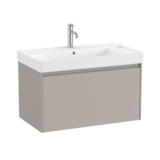 Image of Roca Ona: Unik Wall Hung Vanity Unit with 1 Drawer & Basin (800mm)