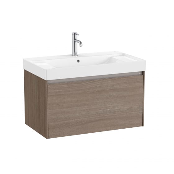 Image of Roca Ona: Unik Wall Hung Vanity Unit with 1 Drawer & Basin (800mm)