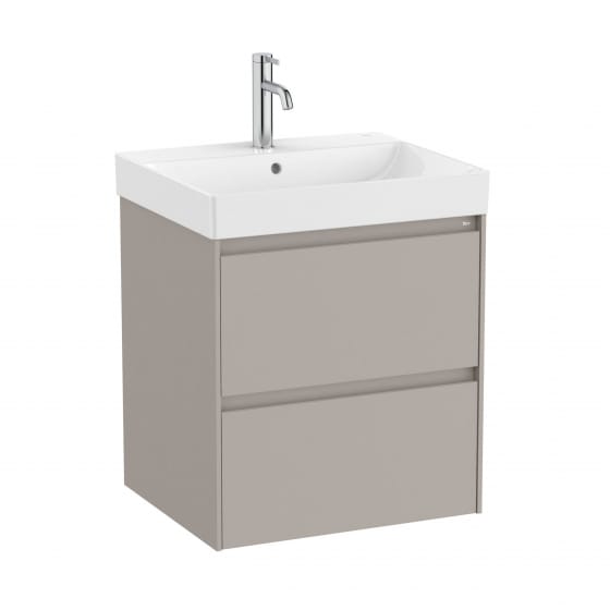 Image of Roca Ona: Unik Wall-Hung Vanity Unit with 2 Drawers & Basin (600mm)