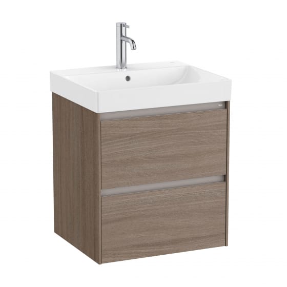 Image of Roca Ona: Unik Wall-Hung Vanity Unit with 2 Drawers & Basin (600mm)