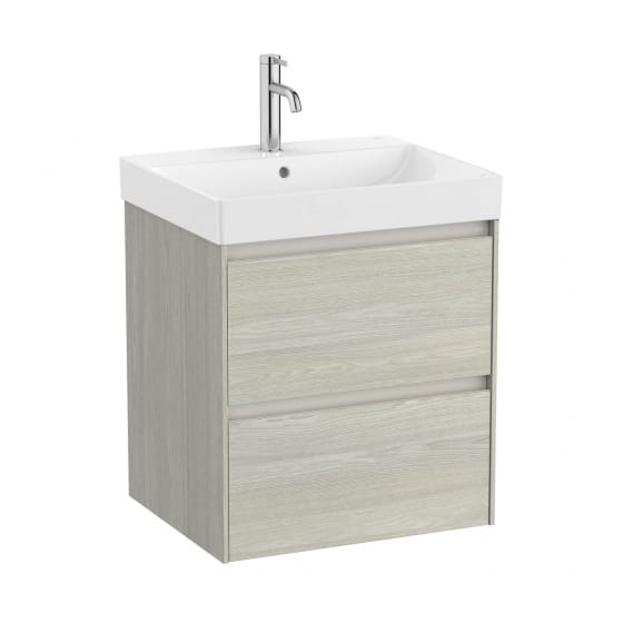 Image of Roca Ona: Unik Wall-Hung Vanity Unit with 2 Drawers & Basin (600mm)