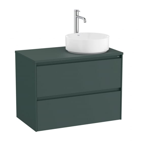 Image of Roca Ona: Unik Wall-Hung Bathroom Vanity Unit for Counter Top Basin with 2 Drawers RH (800mm)