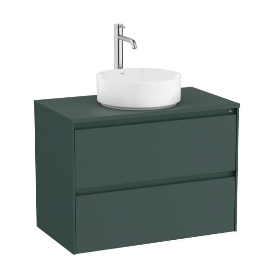 Image of Roca Ona: Unik Wall-Hung Bathroom Vanity Unit for Counter-Top Centered Basin with 2 Drawers (800mm)