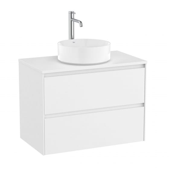 Image of Roca Ona: Unik Wall-Hung Bathroom Vanity Unit for Counter-Top Centered Basin with 2 Drawers (800mm)