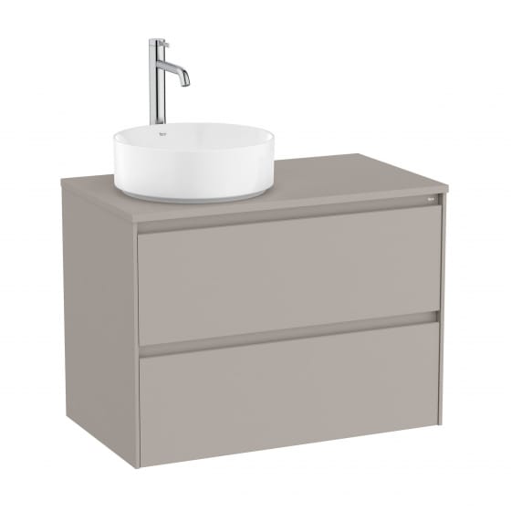 Image of Roca Ona: Unik Wall-Hung Bathroom Vanity Unit for Counter Top Basin with 2 Drawers LH (800mm)