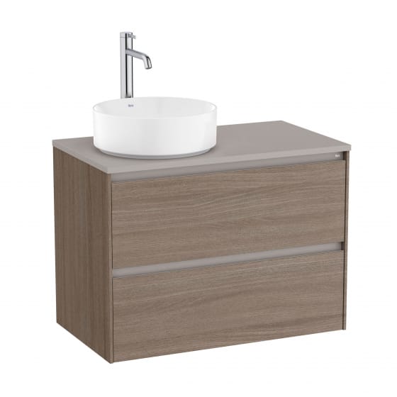 Image of Roca Ona: Unik Wall-Hung Bathroom Vanity Unit for Counter Top Basin with 2 Drawers LH (800mm)