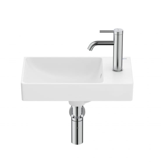 Image of Roca Ona: Compact Wall-Hung Basin (Right Handed, 450mm)