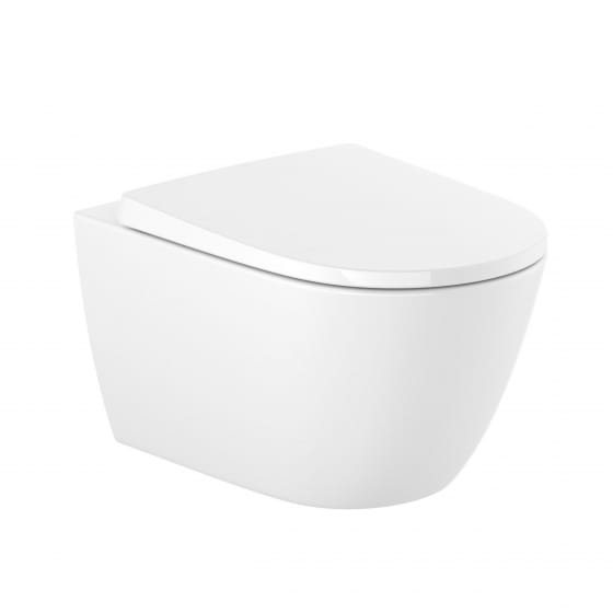 Image of Roca Ona: Wall-Hung Rimless Toilet Pan