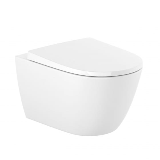 Image of Roca Ona: Wall-Hung Rimless Toilet Pan