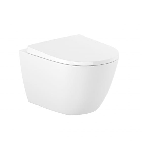 Image of Roca Ona: Compact Wall-Hung Rimless Toilet Pan
