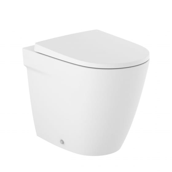 Image of Roca Ona: Back-To-Wall Rimless Toilet Pan With Dual Outlet