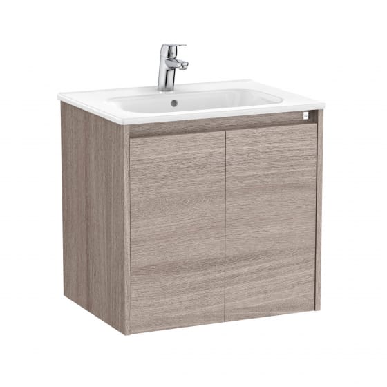 Image of Roca Tenet: Unik Wall-hung Vanity Unit with Two Doors and Basin (600 mm)