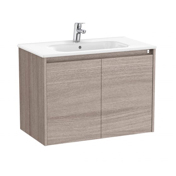 Image of Roca Tenet: Unik Wall-hung Vanity Unit with Two Doors and Basin (800mm)