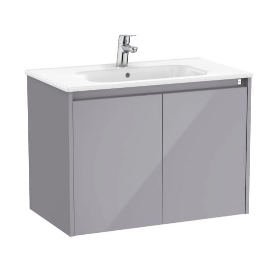 Image of Roca Tenet: Unik Wall-hung Vanity Unit with Two Doors and Basin (800mm)