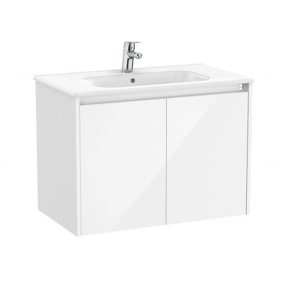 Image of Roca Tenet: Unik Wall-hung Vanity Unit with Two Doors and Basin (800mm)