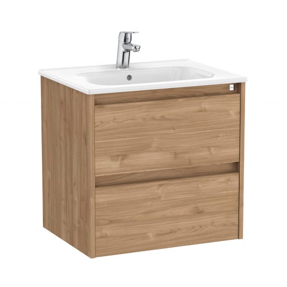 Image of Roca Tenet: Unik Wall-hung Vanity Unit with Two Drawers and Basin (600mm)