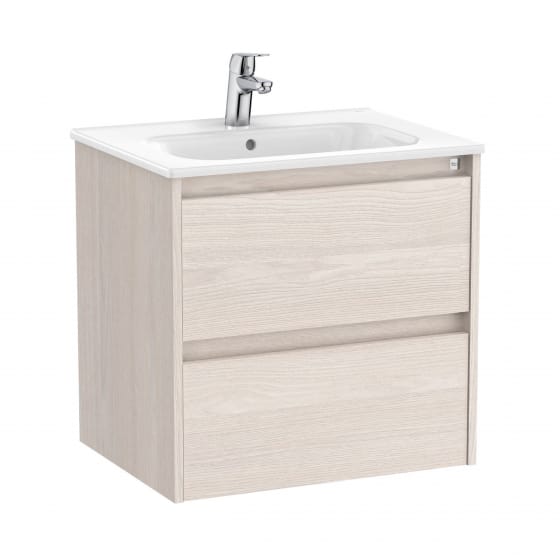 Image of Roca Tenet: Unik Wall-hung Vanity Unit with Two Drawers and Basin (600mm)