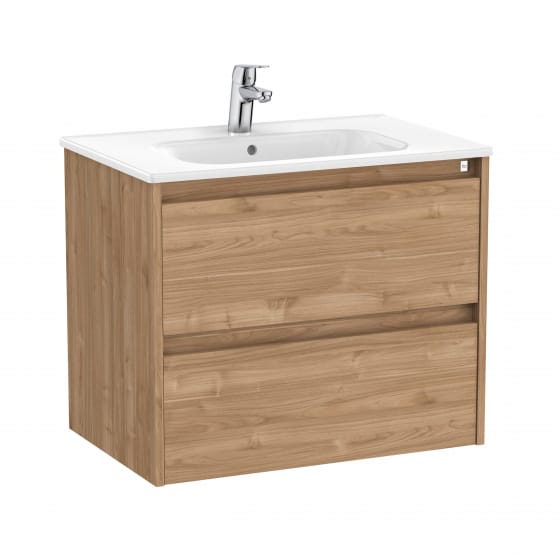 Image of Roca Tenet: Unik Wall-hung Vanity Unit with Two Drawers and Basin (700mm)
