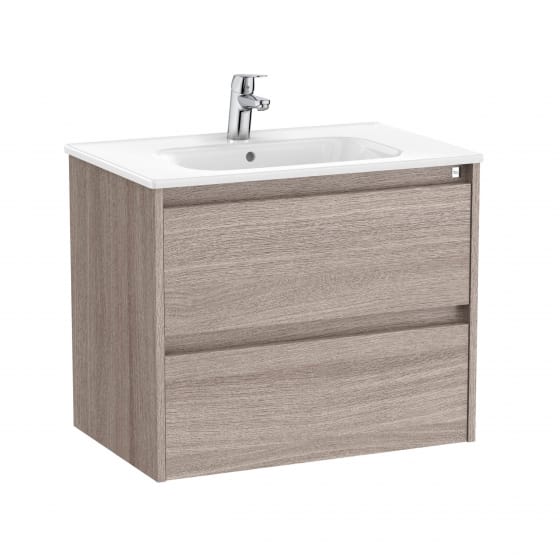 Image of Roca Tenet: Unik Wall-hung Vanity Unit with Two Drawers and Basin (700mm)