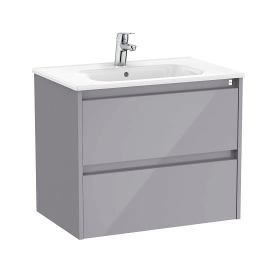 Image of Roca Tenet: Unik Wall-hung Vanity Unit with Two Drawers and Basin (700mm)